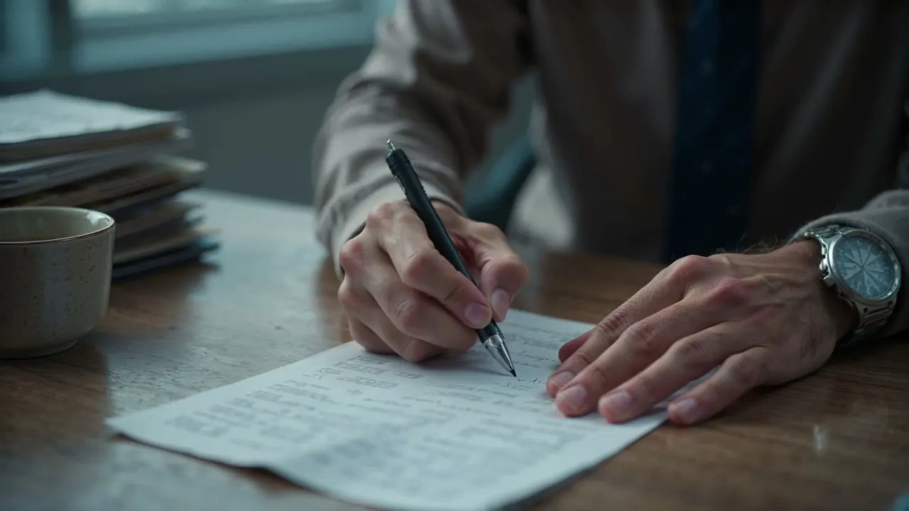 Novo colaborador assinando o contrato de trabalho